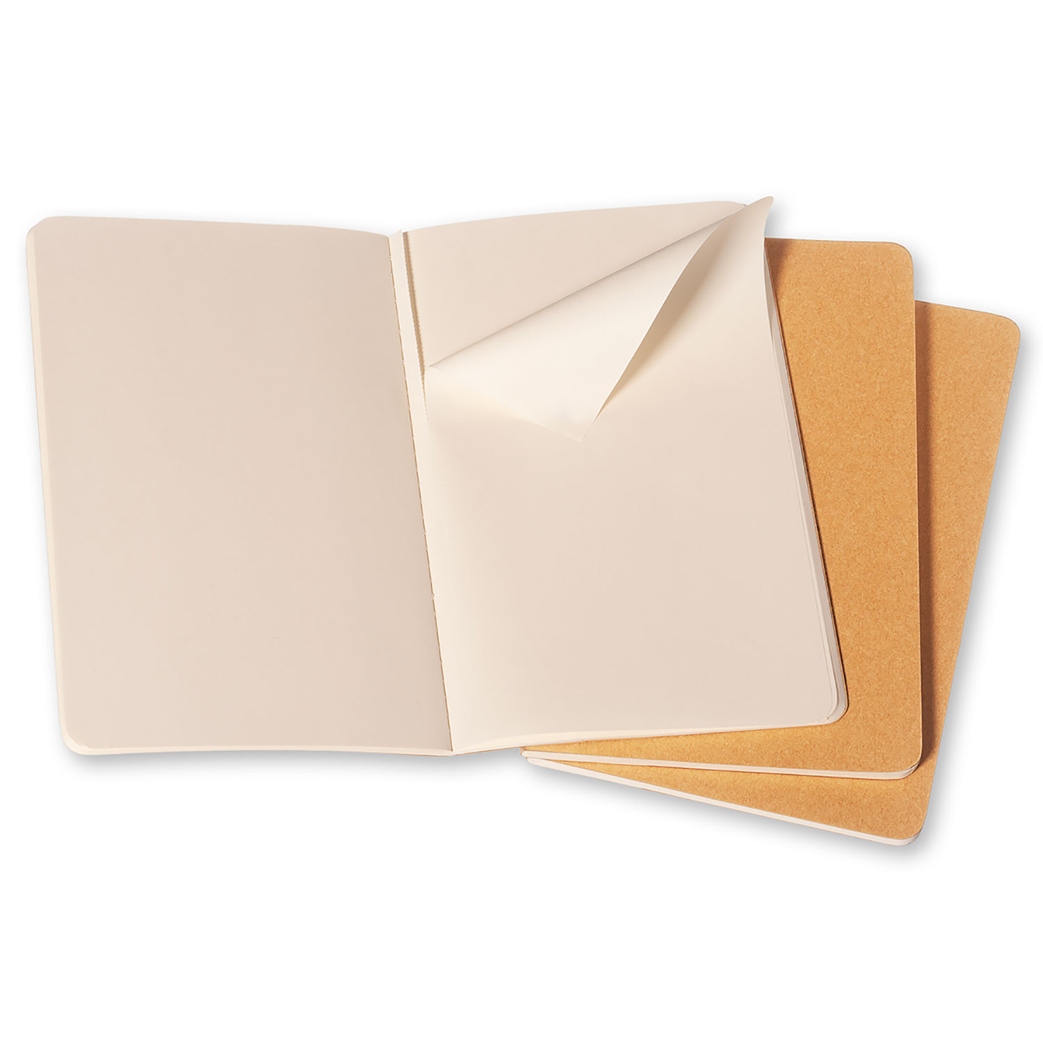 Moleskine Cahier Series 9788883704949 Journal, Kraft, 5-1/2 in L, 3-1/2 in W, Sewn Binding, Plain - 2