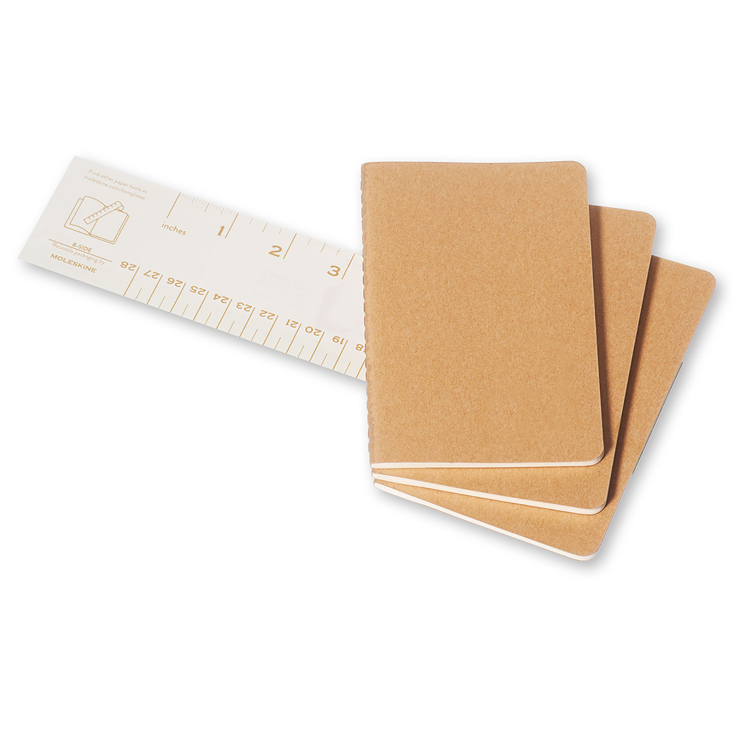 Moleskine Cahier Series 9788883704949 Journal, Kraft, 5-1/2 in L, 3-1/2 in W, Sewn Binding, Plain - 3
