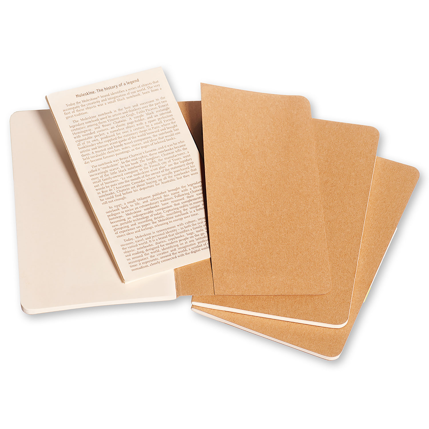 Moleskine Cahier Series 9788883704949 Journal, Kraft, 5-1/2 in L, 3-1/2 in W, Sewn Binding, Plain - 4