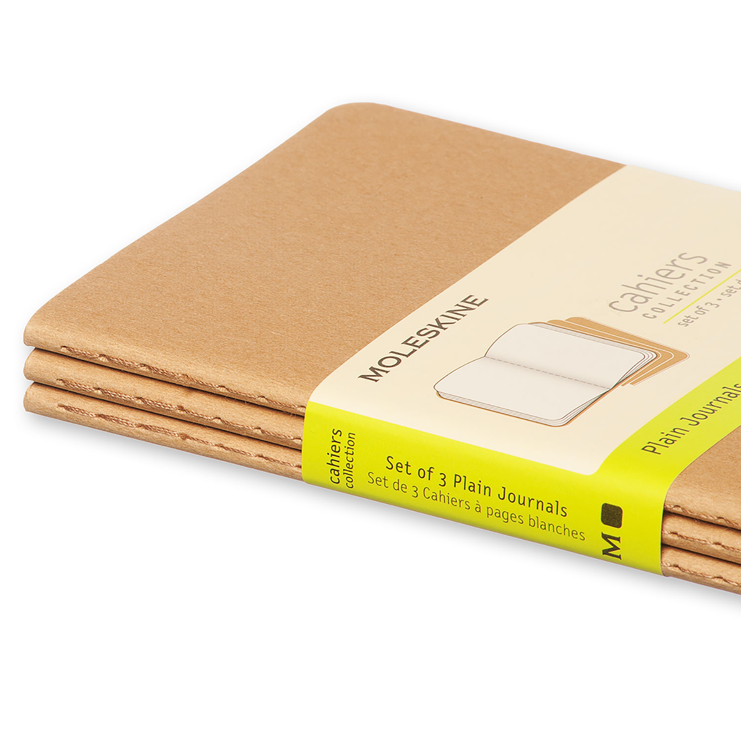 Moleskine Cahier Series 9788883704949 Journal, Kraft, 5-1/2 in L, 3-1/2 in W, Sewn Binding, Plain - 5