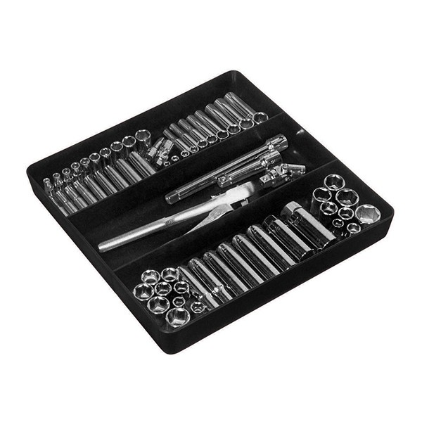 Ernst 5021-Black Compartment Organizer Tray, 10-1/2 in L, 10-1/2 in W, 1-1/2 in H, 3-Compartment, Black - 2