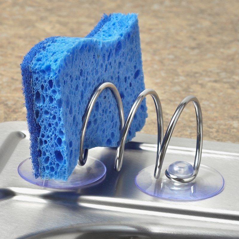 Spectrum 09670 Spiral Suction Sink Sponge, 5-1/4 in L, Steel, Chrome - 2
