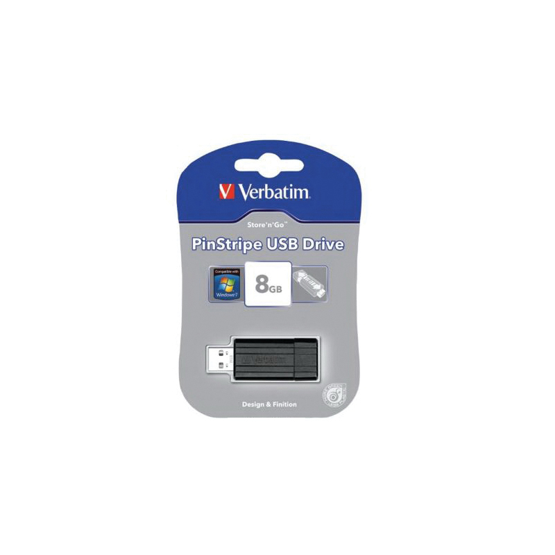 Verbatim 218167 USB Flash Drive, 8 GB, Black - 1