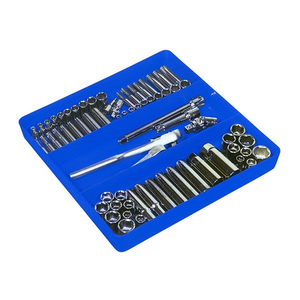 Ernst 5022-Blue Tray Organizer, 10-1/2 in L, 10-1/2 in W, 1-1/2 in H, 3-Compartment, Blue - 2
