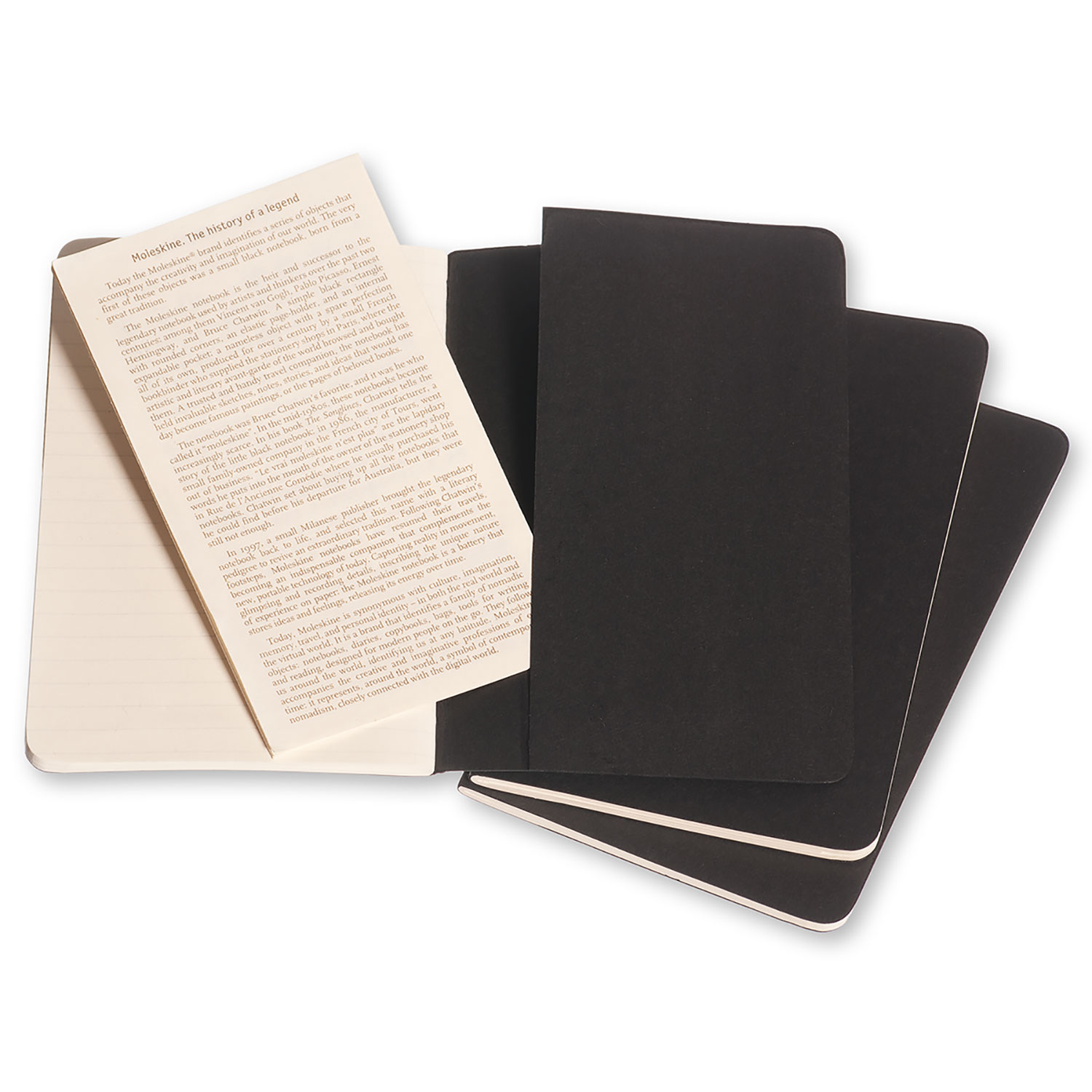 Moleskine Cahier Series 9788883704895 Journal, Black, 5-1/2 in L, 3-1/2 in W - 4