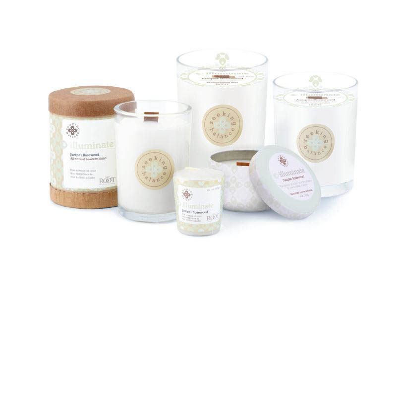 Root Seeking Balance Spa 9941227 Candle, 6.5 oz Candle, Juniper Rosewood Fragrance, 65 hr Burning, White Candle - 3