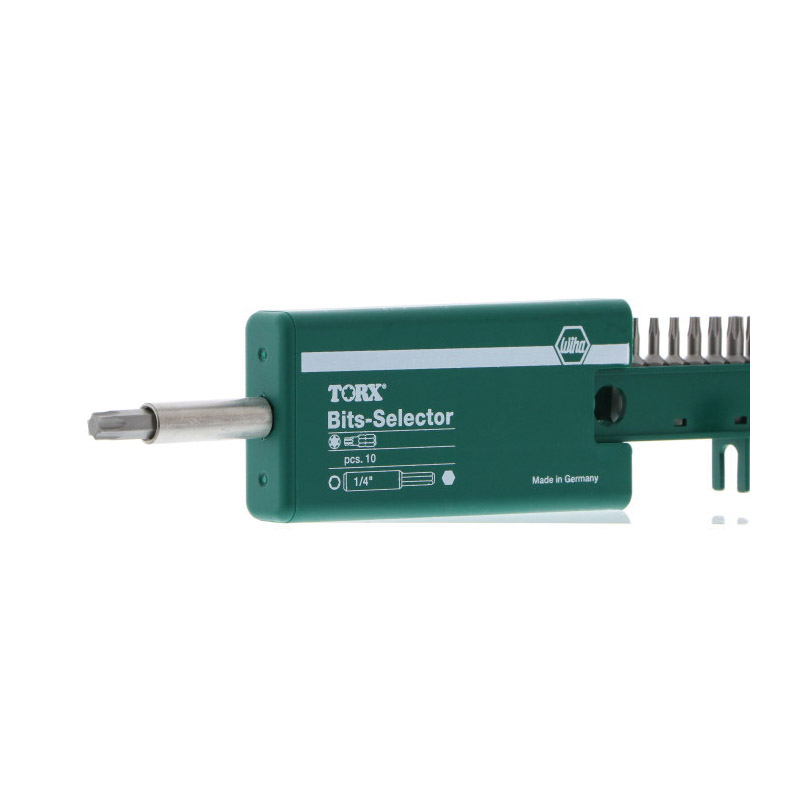 Wiha 79245 Series Bit Selector Set, Includes: T25, T27, T30, T40 Torx Bits, 1/4 in Hex Magnetic Bit Holder - 2