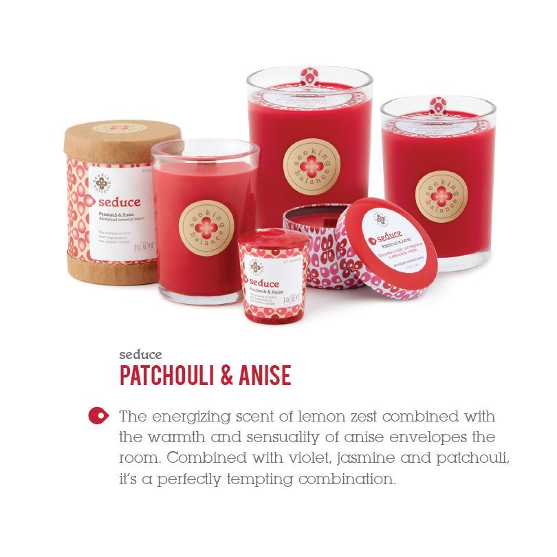 Root Seeking Balance Spa 9941282 Candle, 6.5 oz Candle, Anise, Patchouli Fragrance, 65 hr Burning, Red Candle - 3