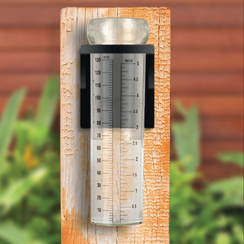 luster leaf 1638 Rain Gauge with Mounting Bracket, 5 in, Clear - 2