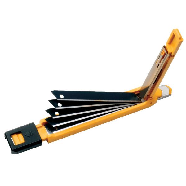 Olfa PA-2 Auto Load Precision Knife, 9 mm W Blade, Stainless Steel Blade, High Impact Handle, Black/Yellow Handle - 3