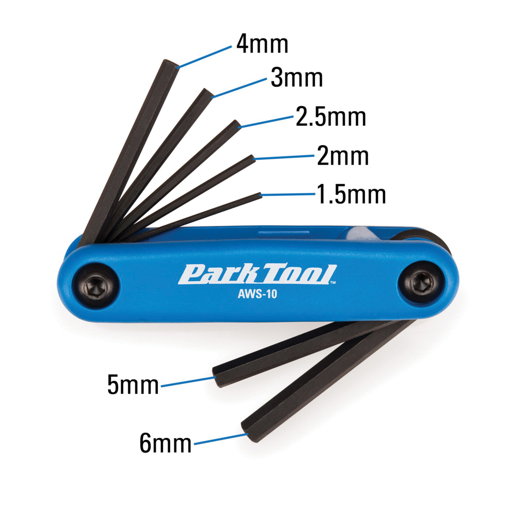 Park Tool AWS-10 Fold-Up Hex Wrench Set, Steel - 3