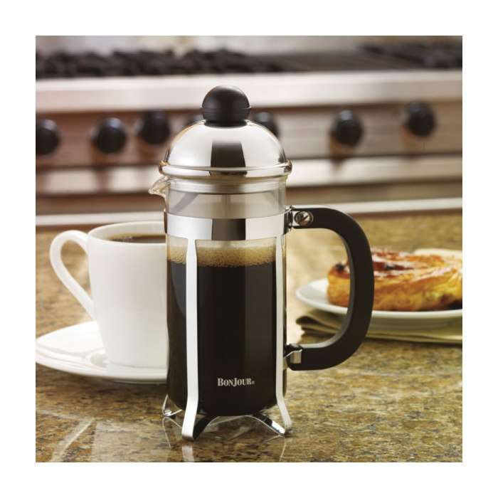 BonJour 53333 Monet French Press, 12.7 oz Capacity, Glass/Stainless Steel - 4