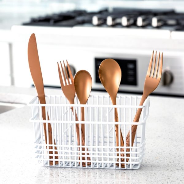 Better Houseware 1431 Cutlery Holder, 7-3/4 in W, 2-3/4 in D, Steel, White - 2