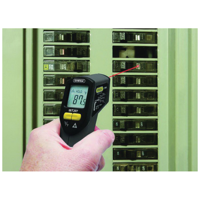 Pactool IRT207 Infrared Thermometer, -4 to 608 deg F, 0.1 deg Resolution, LCD Display - 2