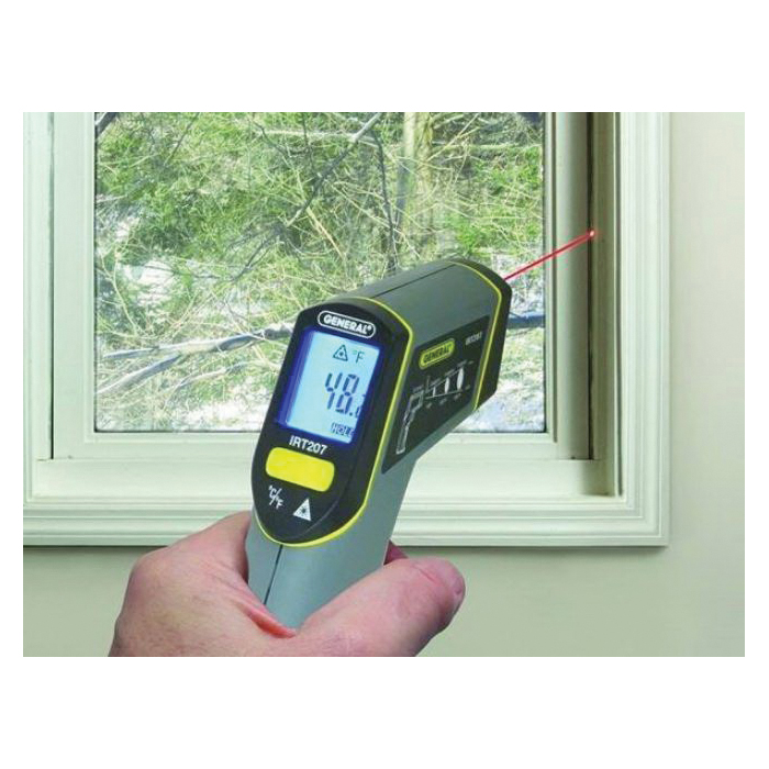 Pactool IRT207 Infrared Thermometer, -4 to 608 deg F, 0.1 deg Resolution, LCD Display - 5