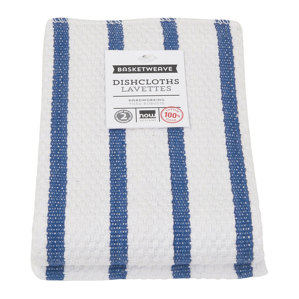 Now Designs by Danica 142211 Basket Weave Dish Towel, 14 in L, 14 in W, Cotton, Royal - 2