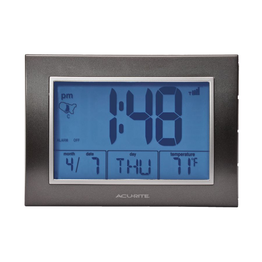 AcuRite 13131A4 Alarm Clock, Alkaline Battery, AA Battery, LCD Display, Plastic Case, Gray Case - 3
