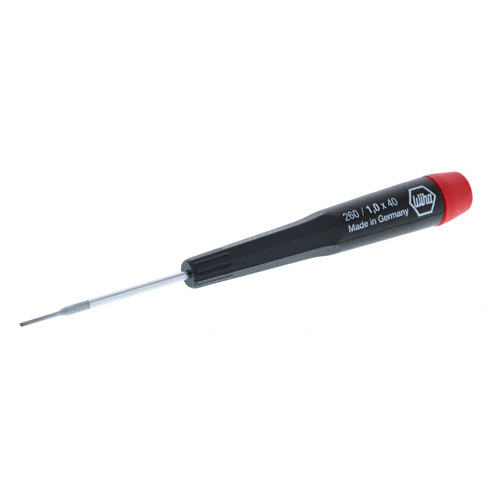 Wiha 26010 Precision Screwdriver, 0.039 in Drive, Slotted Drive, 4.7 in OAL, 1.6 in L Shank, Plastic Handle - 2