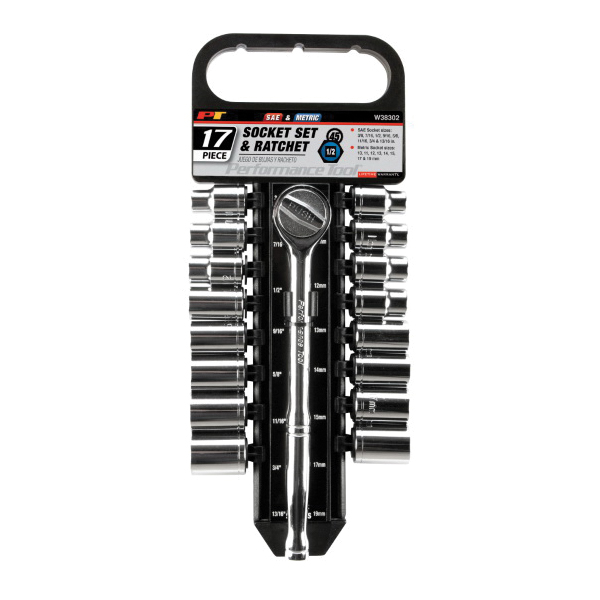 Performance Tool W38302 Socket Set, Chrome Vanadium Steel, Specifications: Measuring in Metric/SAE - 2