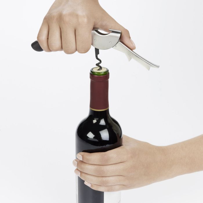 Oxo 3110200 Double Lever Waiter's Corkscrew, Stainless Steel - 3
