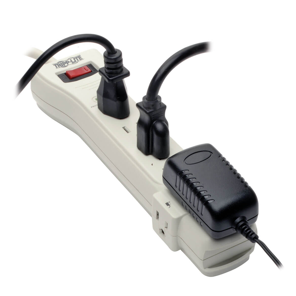 Tripp Lite TRPSUPER7 Surge Protector, 120 VAC, 15 A, 7-Outlet, 2160 J Energy, <1 ns Response, Gray - 3