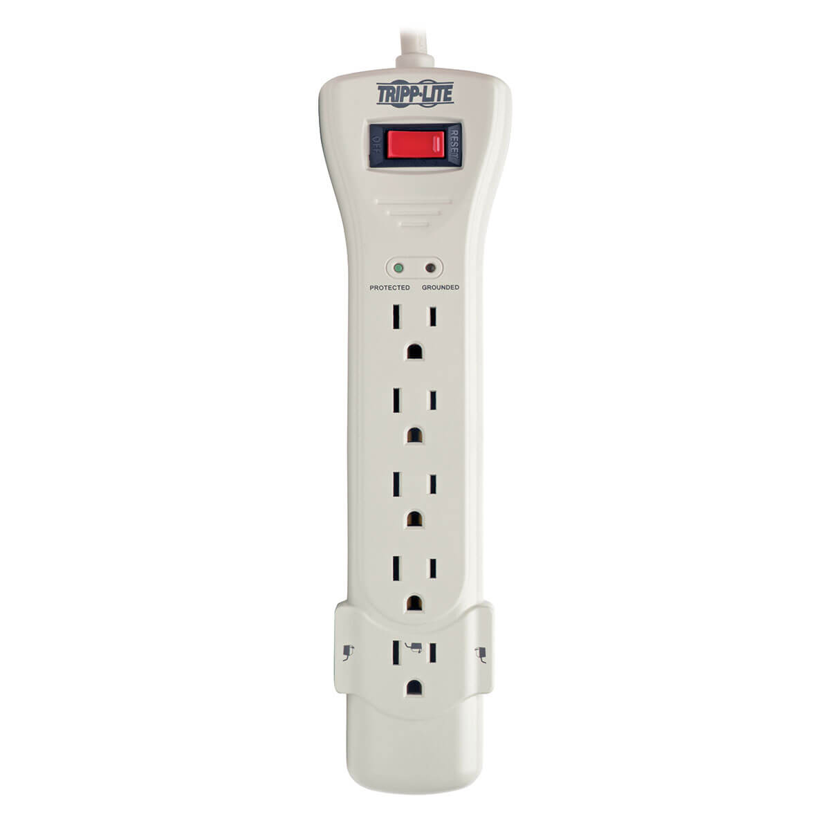 Tripp Lite TRPSUPER7 Surge Protector, 120 VAC, 15 A, 7-Outlet, 2160 J Energy, <1 ns Response, Gray - 4
