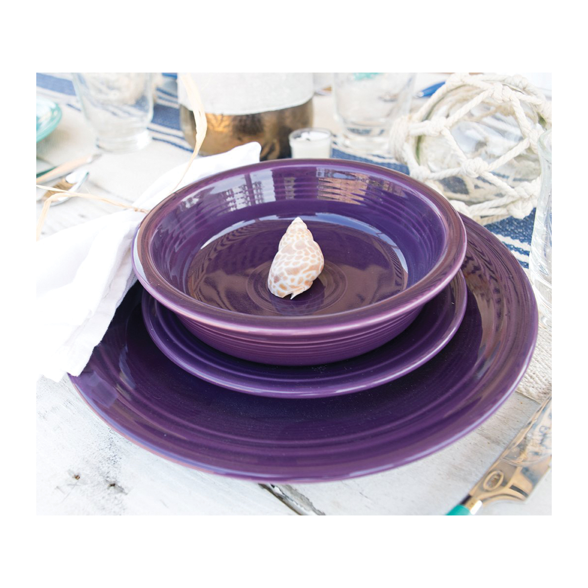 Fiesta 461337 Medium Bowl, 19 oz, Round, 6-7/8 in Dia, China, Lapis - 2
