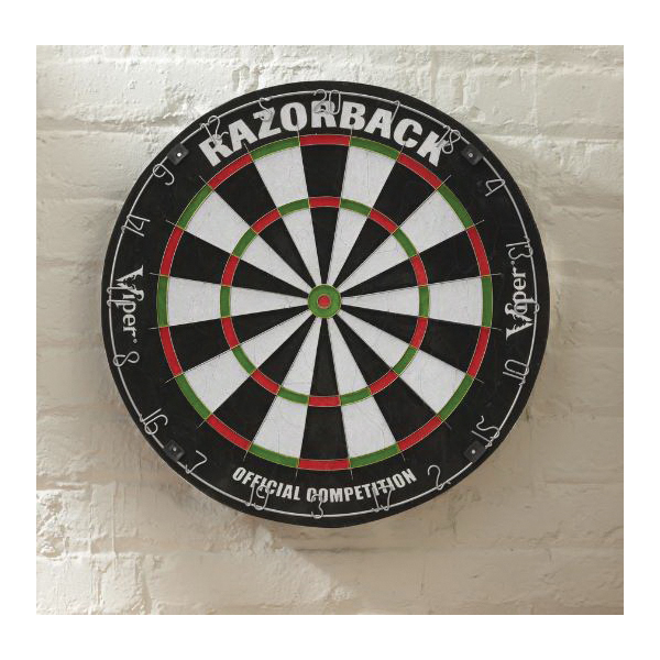 Viper 42-6006 Razorback Sisal Dartboard, Razor Thin Spider, Movable Ring Number, Fiber, Hang Mounting - 2