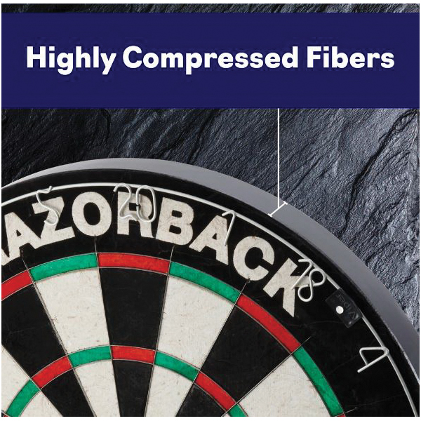 Viper 42-6006 Razorback Sisal Dartboard, Razor Thin Spider, Movable Ring Number, Fiber, Hang Mounting - 4