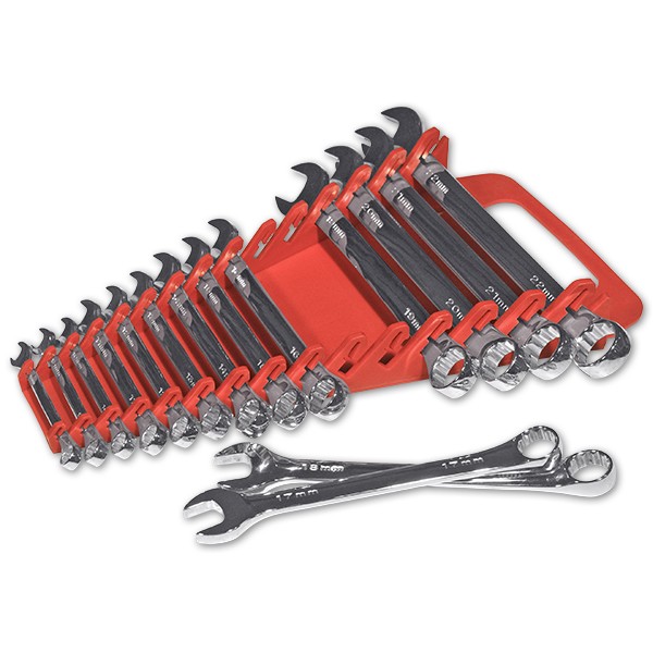 Ernst 5088-Red Wrench Organizer, 10 Tools, 13-3/4 in L, 7-1/2 in W, 1-3/4 in H, Red - 2