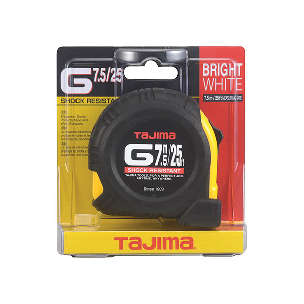 Tajima G Series G-25/7.5MBW Tape Measure, 25 ft L Blade, 1 in W Blade, Steel Blade, ABS Case - 4
