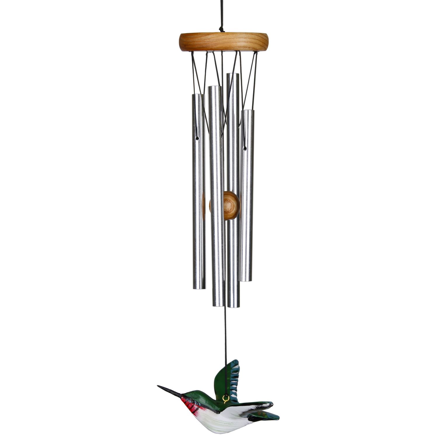 Woodstock Chimes HBRS Windchime, Aluminum/Ash Wood, Silver, Cherry, Hang Mounting - 3