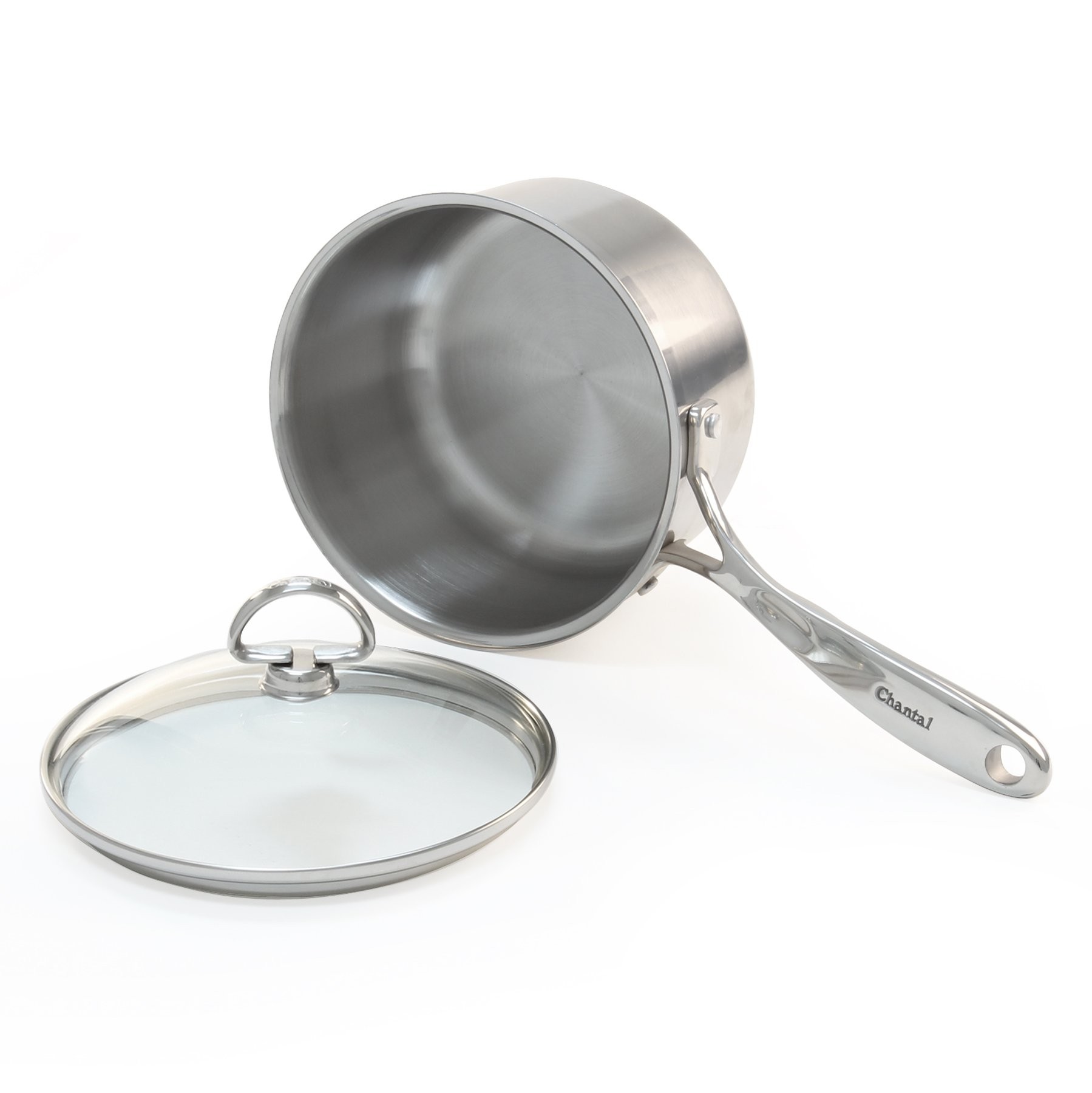 Chantal SLIN35-162 Sauce Pan with Lid, 2 qt Capacity, 6-1/2 in Opening, 5-1/2 in Base Dia, Copper/Stainless Steel - 3