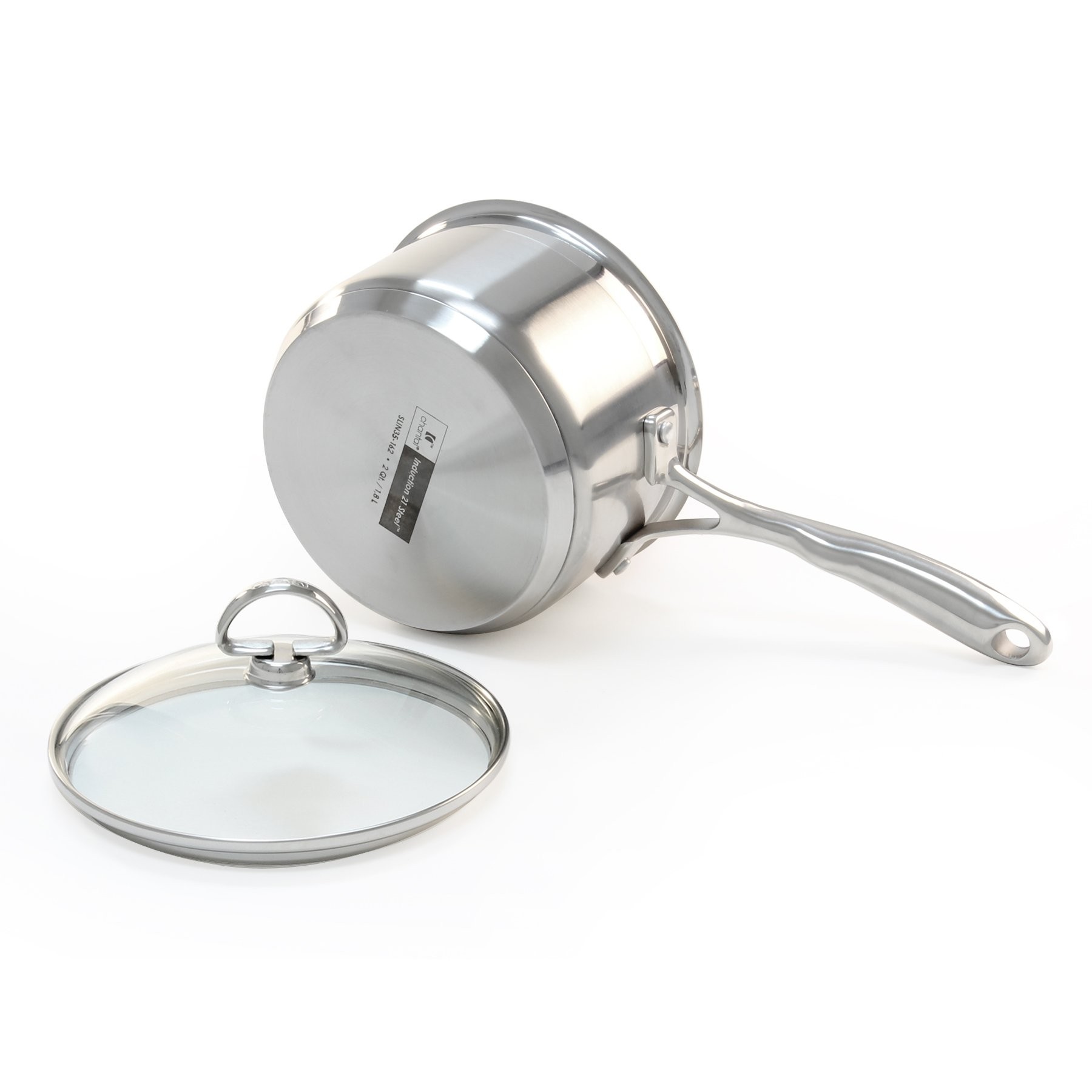 Chantal SLIN35-162 Sauce Pan with Lid, 2 qt Capacity, 6-1/2 in Opening, 5-1/2 in Base Dia, Copper/Stainless Steel - 4