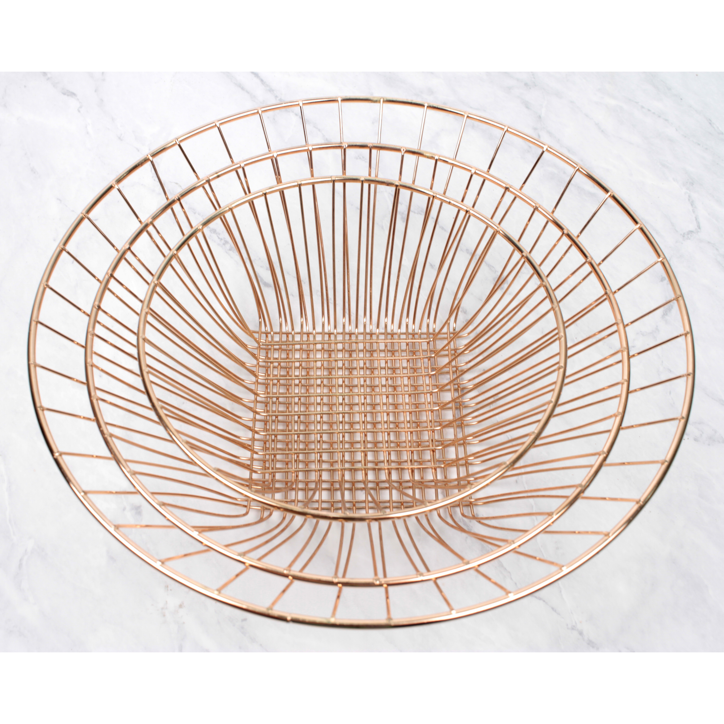 Rsvp International CB-303 3-Tier Hanging Basket, 10 lb, 3-Compartment, Copper - 4