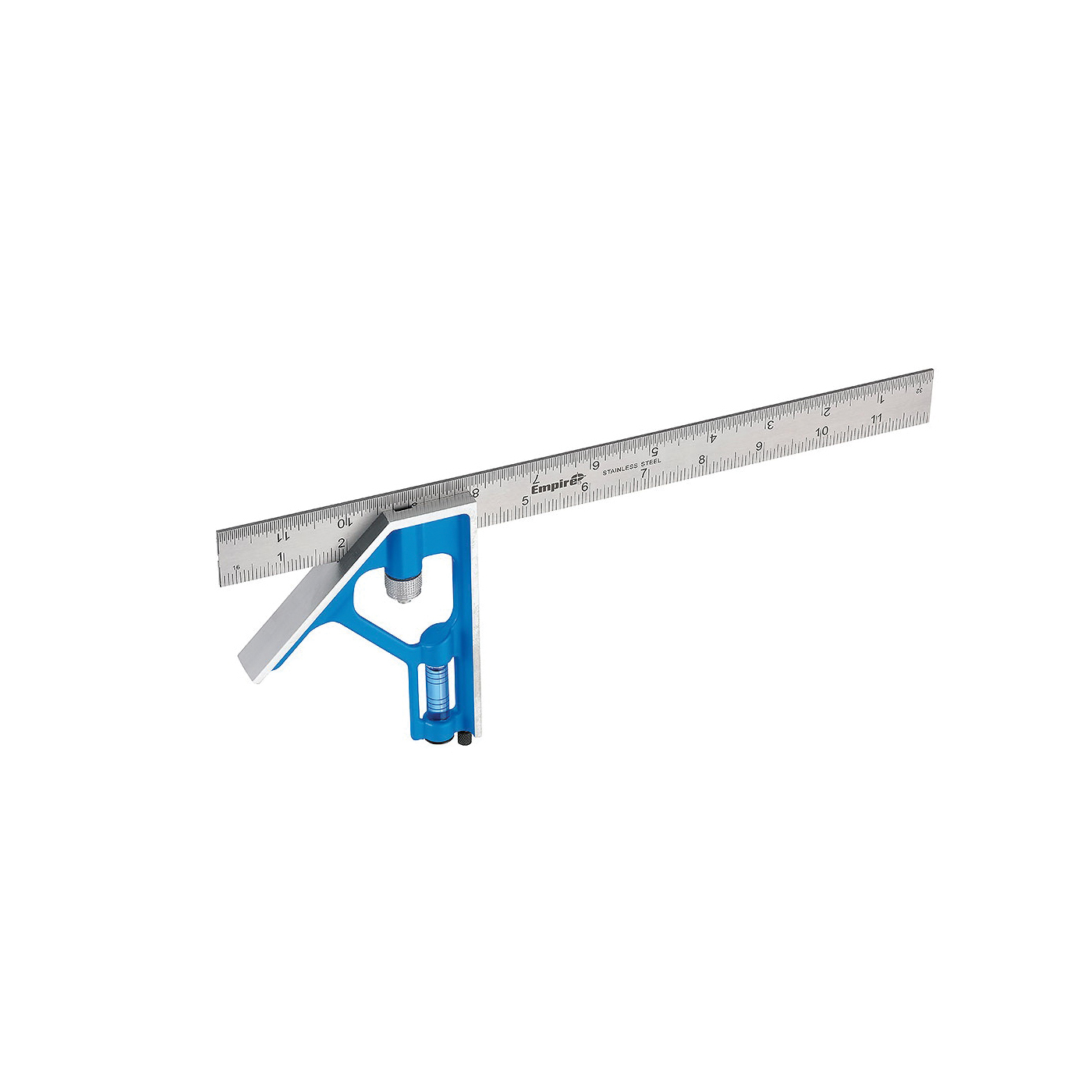 Empire True Blue Series E250M Combination Square, 300 mm L Blade, 0.001 in Graduation, Stainless Steel Blade - 2