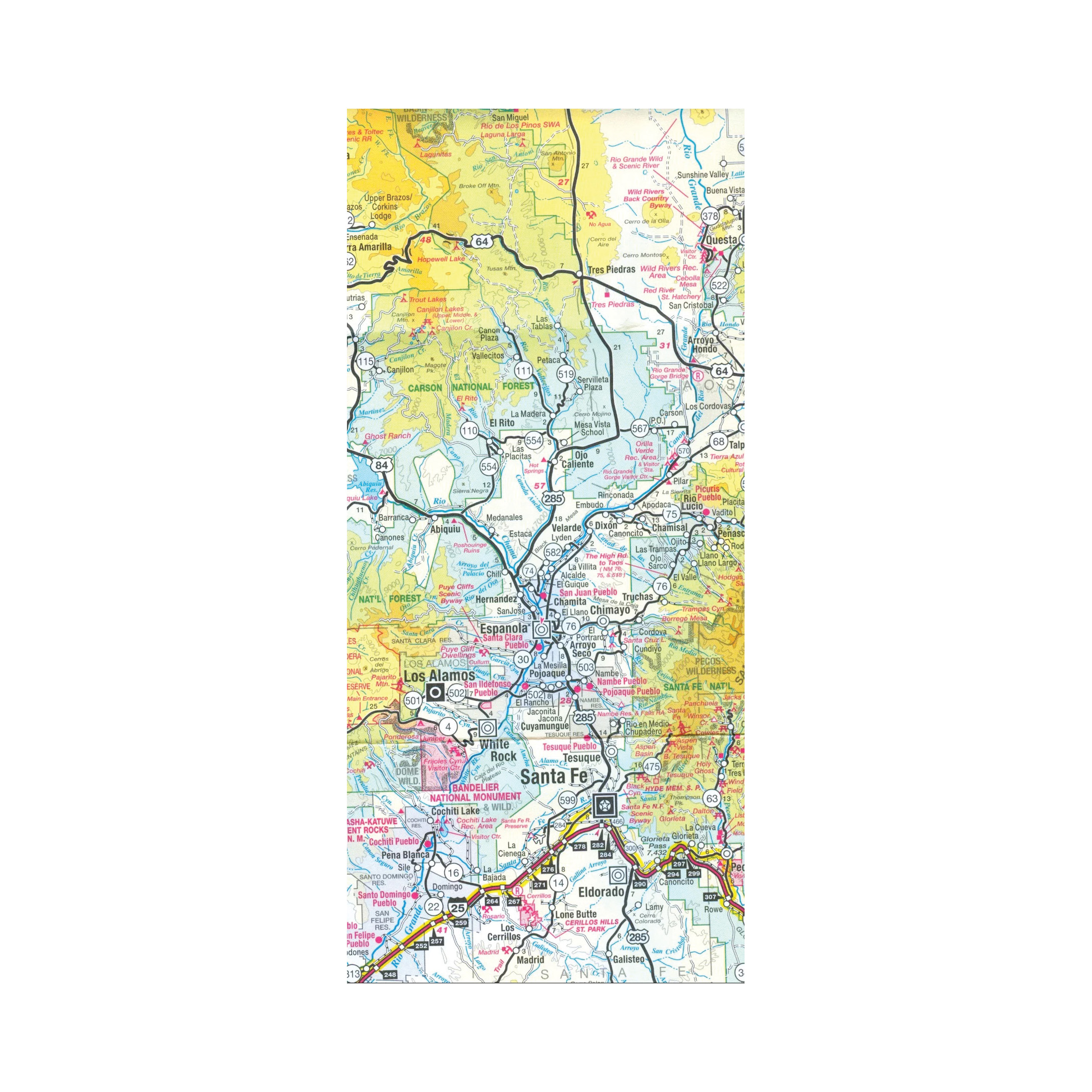 GTR Mapping 1881262081 Topographic Recreational Map, 29 in L, 37 in W, New Mexico - 2
