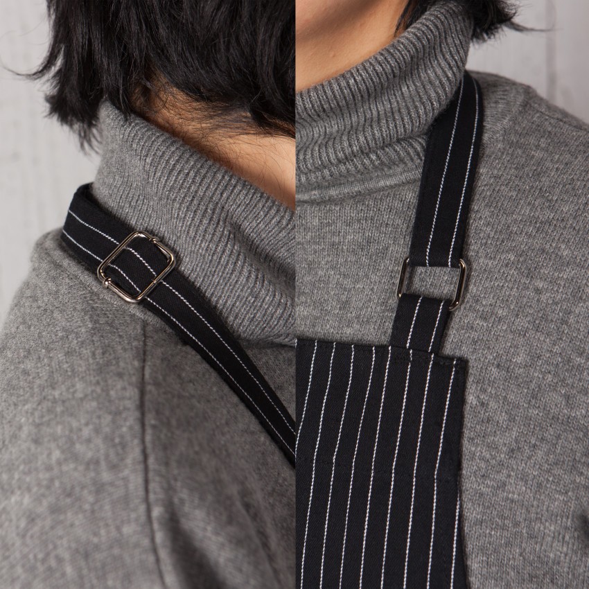 Now Designs by Danica Basic Series 2500920 Chef Apron, Cotton, Black, 28 in Chest, 32 in L, Strap, Tie Closure - 2