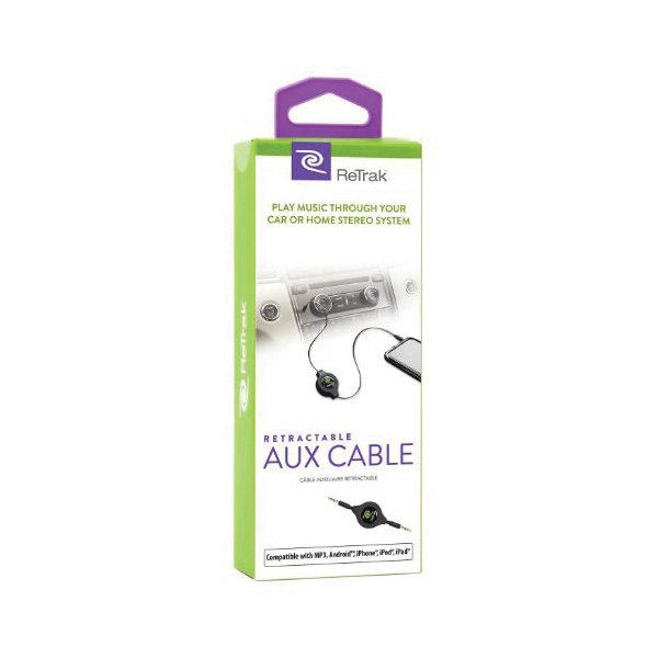 ReTrak ETCABLE3535 Auxiliary Cable, Plug, Black, 5 ft L - 2