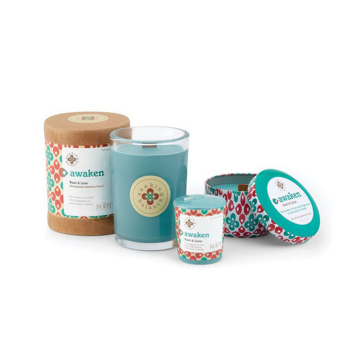 Root Seeking Balance Spa 9941234 Candle, 6.5 oz Candle, Basil, Lime Fragrance, 65 hr Burning, Lagoon Candle - 2