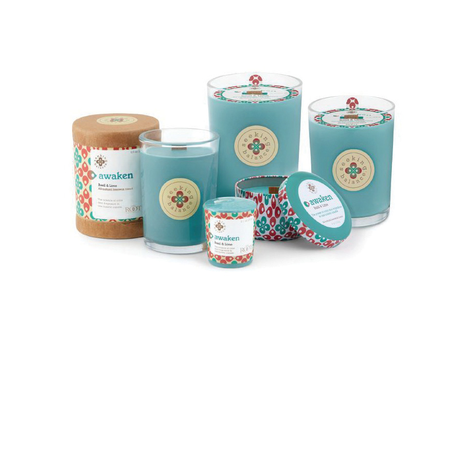 Root Seeking Balance Spa 9941234 Candle, 6.5 oz Candle, Basil, Lime Fragrance, 65 hr Burning, Lagoon Candle - 3