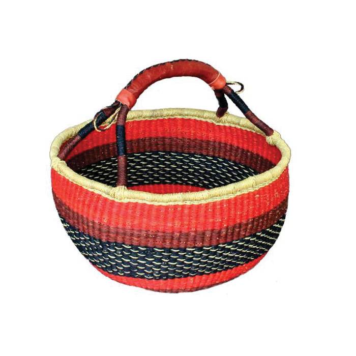 African Market Baskets G-159A Large Basket, Round, Assorted - 3