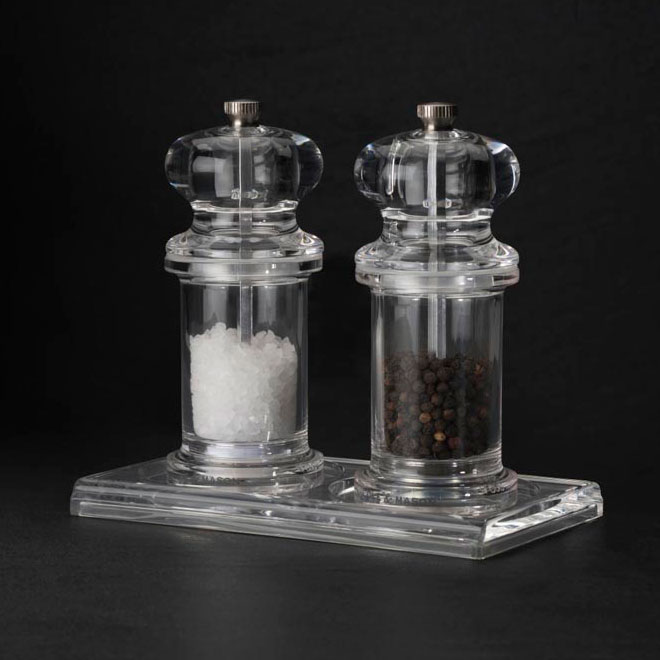 Cole & Mason H50518P Salt and Pepper Mill Gift Set, Acrylic, Clear - 3