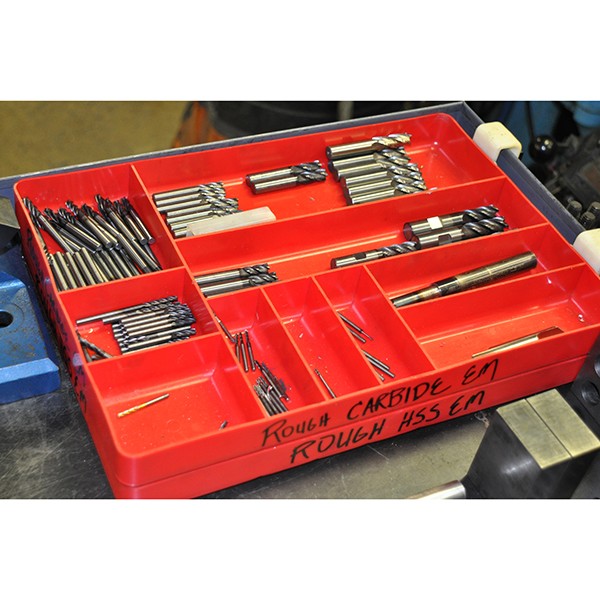 Ernst 5010-Red Compartment Organizer Tray, 16 in L, 11 in W, 1-1/2 in H, 10-Compartment, Red - 2
