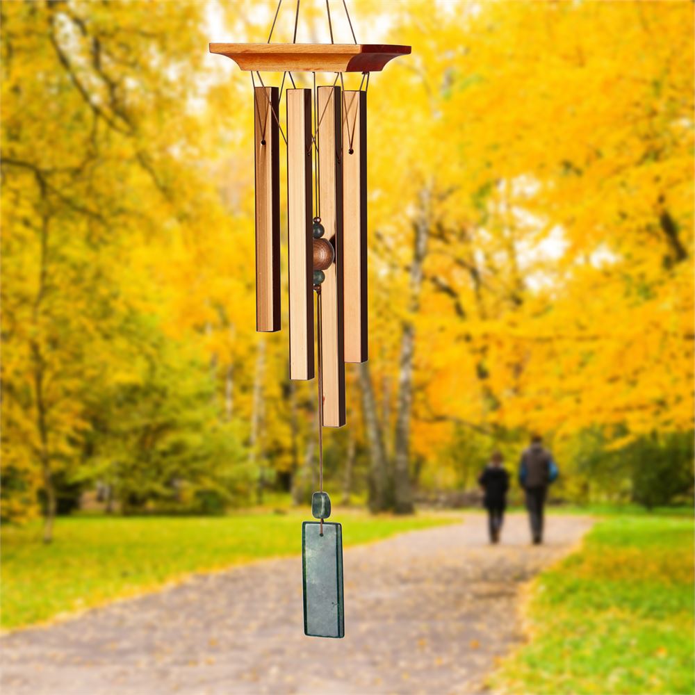 Woodstock Chimes WGBR Windchime, Aluminum/Pine, Green, Bronze/Cherry, Hang Mounting - 2