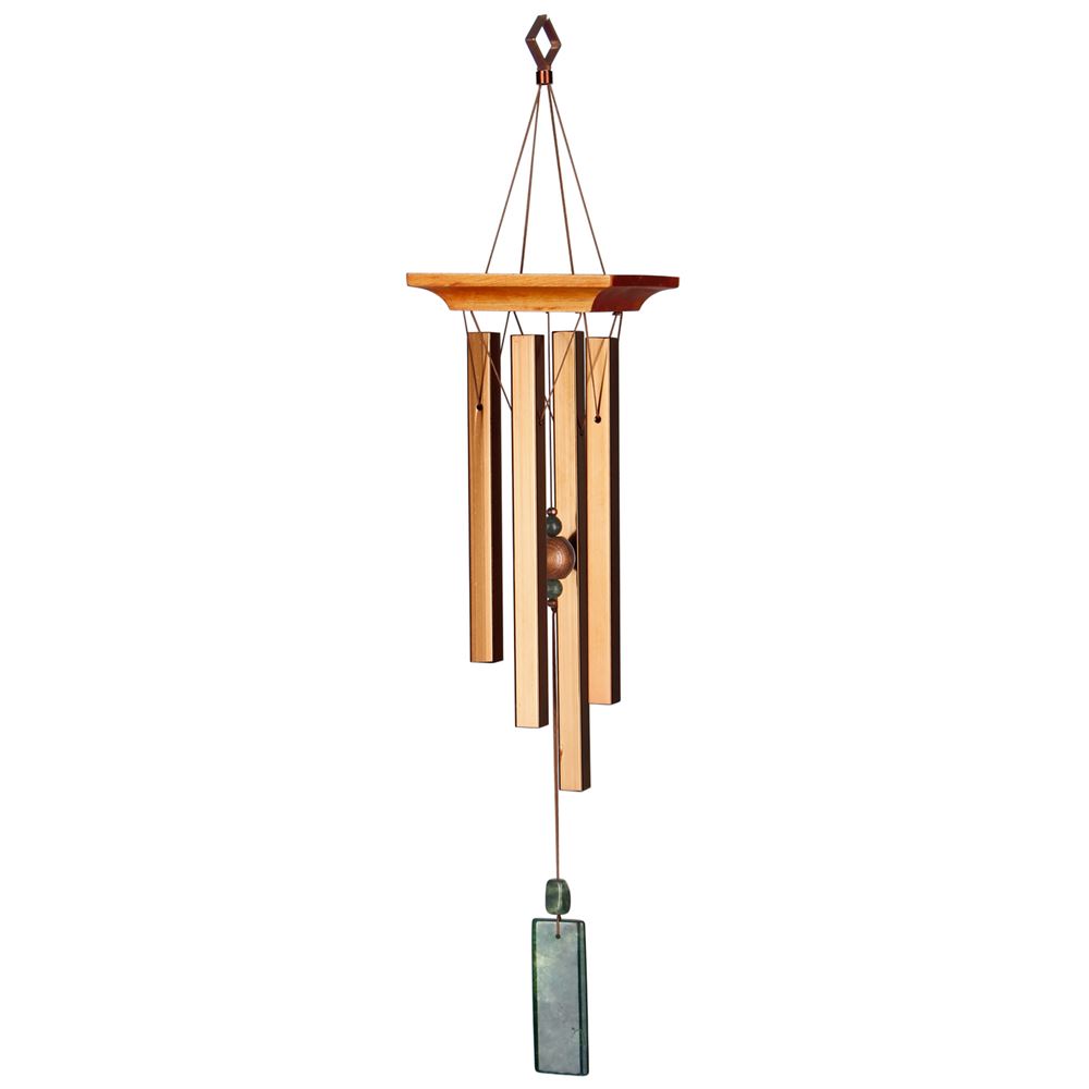 Woodstock Chimes WGBR Windchime, Aluminum/Pine, Green, Bronze/Cherry, Hang Mounting - 3
