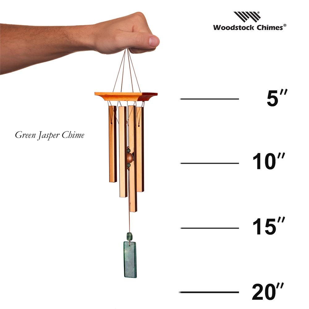 Woodstock Chimes WGBR Windchime, Aluminum/Pine, Green, Bronze/Cherry, Hang Mounting - 4