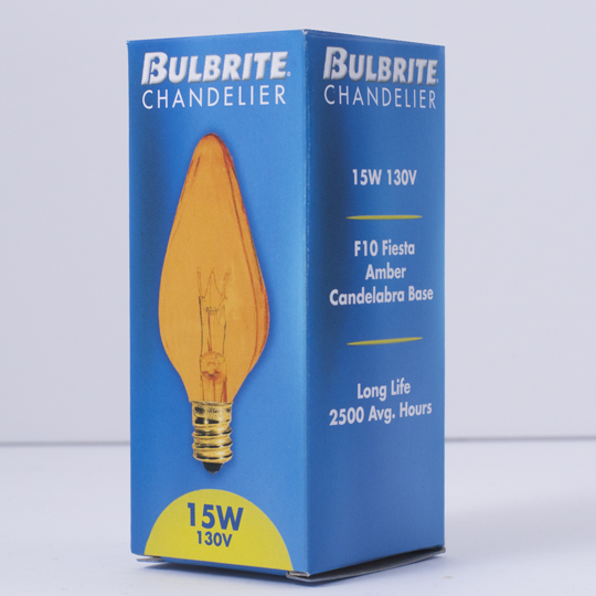 Bulbrite 420215 Incandescent Bulb, 15 W, F10 Lamp, Candelabra E12 Lamp Base, 360, 2700 K Color Temp, Warm White - 4