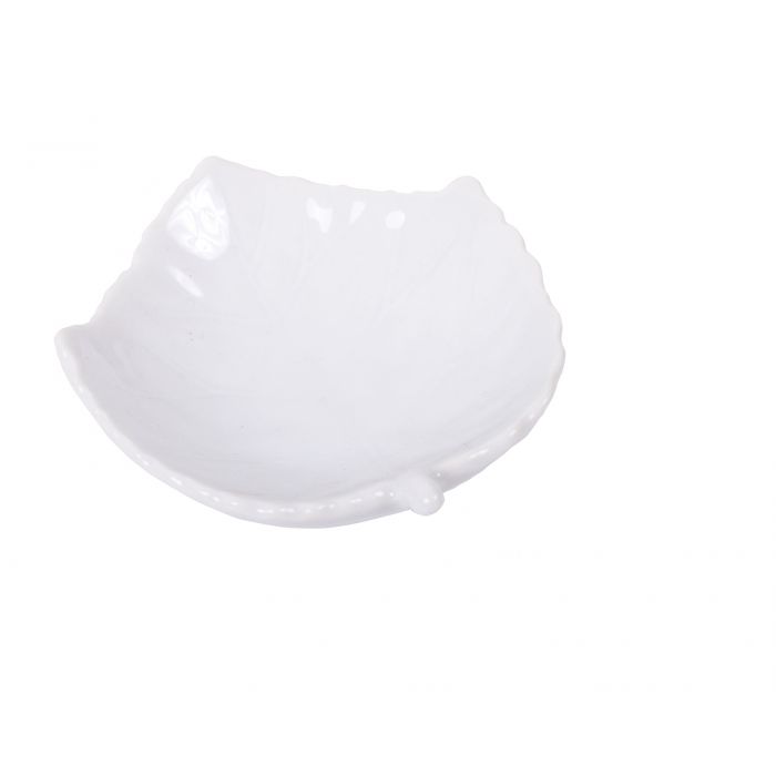 HIC 73/66 Tea Caddy, Leaf, 3-5/8 in L, 3 in W, Porcelain, White - 2