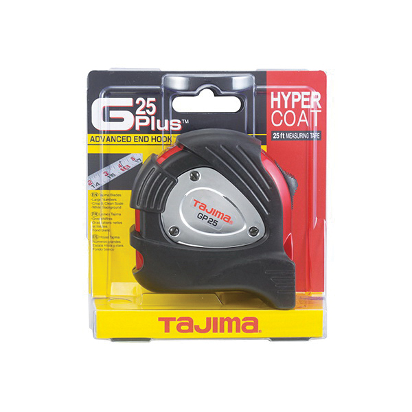 Tajima G-PLUS GP Series GP-25BW Tape Measure, 25 ft L Blade, 1 in W Blade, ABS Case - 4